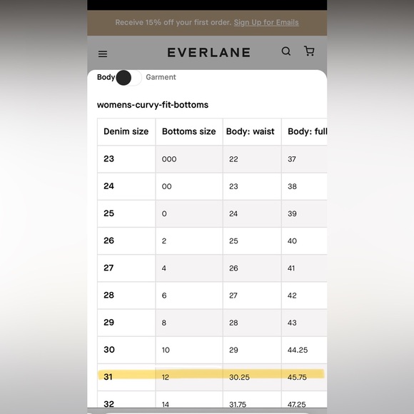Everlane 90s curvy cheeky jean (hourglass jean) - Picture 5 of 12